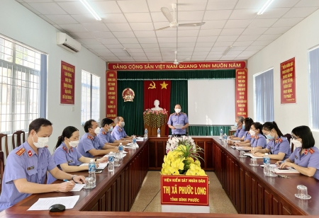 Viện kiểm sát nhân dân thị xã Phước Long tổ chức hội nghị triển khai công tác kiểm sát năm 2022