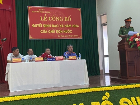 Viện kiểm sát nhân dân tỉnh Bình Phước tiến hành trực tiếp kiểm sát việc thực hiện Quyết định đặc xá tại Trại giam Tống Lê Chân, Bộ Công an