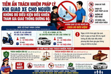 Tiềm ẩn trách nhiệm pháp lý khi giao xe cho người không đủ điều kiện điều khiển tham gia giao thông đường bộ