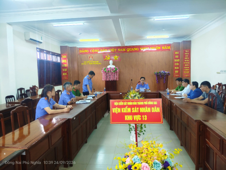 VKSND Khu vực 13, thành phố Đồng Nai đã tham gia phiên xét họp xem xét áp dụng biện pháp xử lý chuyển hướng tại cộng đồng đối với  bị can chưa thành niên