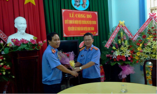 Lễ công bố quyết định Viện trưởng, phó viện trưởng Viện kiểm sát nhân dân huyện Long Thành