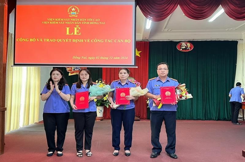 Viện kiểm sát nhân dân tỉnh Đồng Nai tổ chức Lễ công bố, trao quyết định về công tác cán bộ