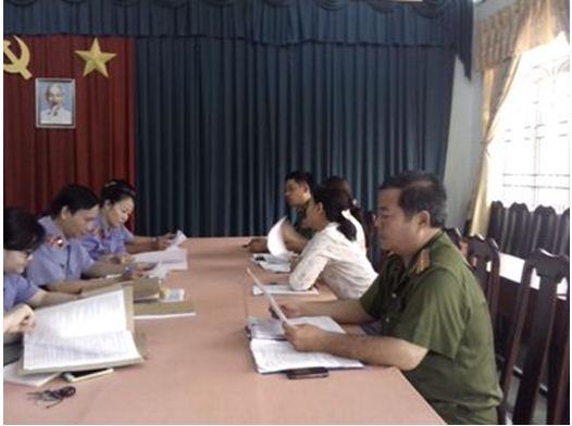 Viện kiểm sát nhân dân thành phố Biên Hòa kiểm sát trực tiếp và phúc tra việc tuân theo pháp luật năm 2015 trong công tác thi hành án hình sự tại 12 Ủy ban nhân dân xã, phường.