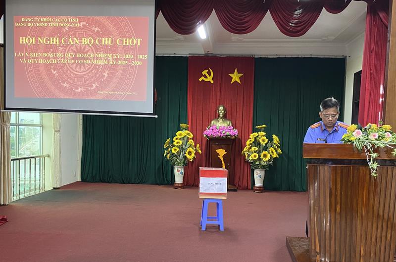 Đảng ủy Viện kiểm sát nhân dân tỉnh tổ chức hội nghị cán bộ chủ chốt lấy ý kiến bổ sung quy hoạch nhiệm kỳ 2020 – 2025 và quy hoạch cấp ủy cơ sở nhiệm kỳ 2025 – 2030