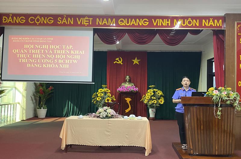 Đảng ủy VKSND tỉnh Đồng Nai tổ chức Hội nghị học tập, quán triệt và triển khai thực hiện Nghị quyết Hội nghị trung ương 5 BCHTW Đảng khóa XII