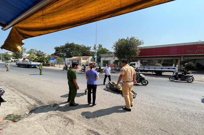 Viện KSND thành phố Biên Hoà phối hợp thực nghiệm điều tra vụ tai nạn giao thông đường bộ