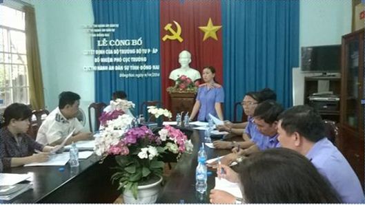 Viện KSND tỉnh Đồng Nai KS trực tiếp công tác thi hành án dân sự 06 tháng cuối năm 2015 tại Cục Thi hành án Dân sự tỉnh Đồng Nai.