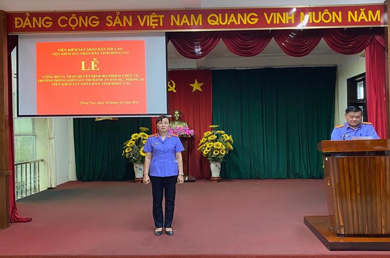 VKSND tỉnh Đồng Nai tổ chức lễ công bố và trao quyết định bổ nhiệm chức vụ Trưởng Phòng 11