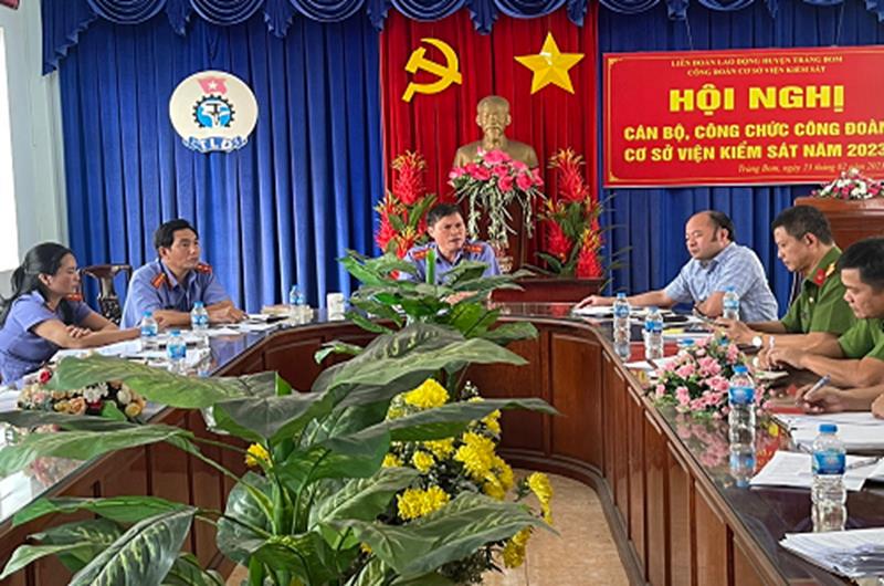Viện kiểm sát nhân dân huyện Trảng Bom tổ chức họp liên ngành định kỳ sơ kết công tác điều tra, truy tố, xét xử và thụ lý, giải quyết tin báo quý I năm 2023 và phương hướng công tác trong quý II/2023.