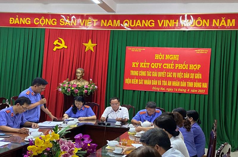 Lễ ký kết Quy chế phối hợp giữa Viện kiểm sát nhân dân tỉnh Đồng Nai và Tòa án nhân dân tỉnh Đồng Nai